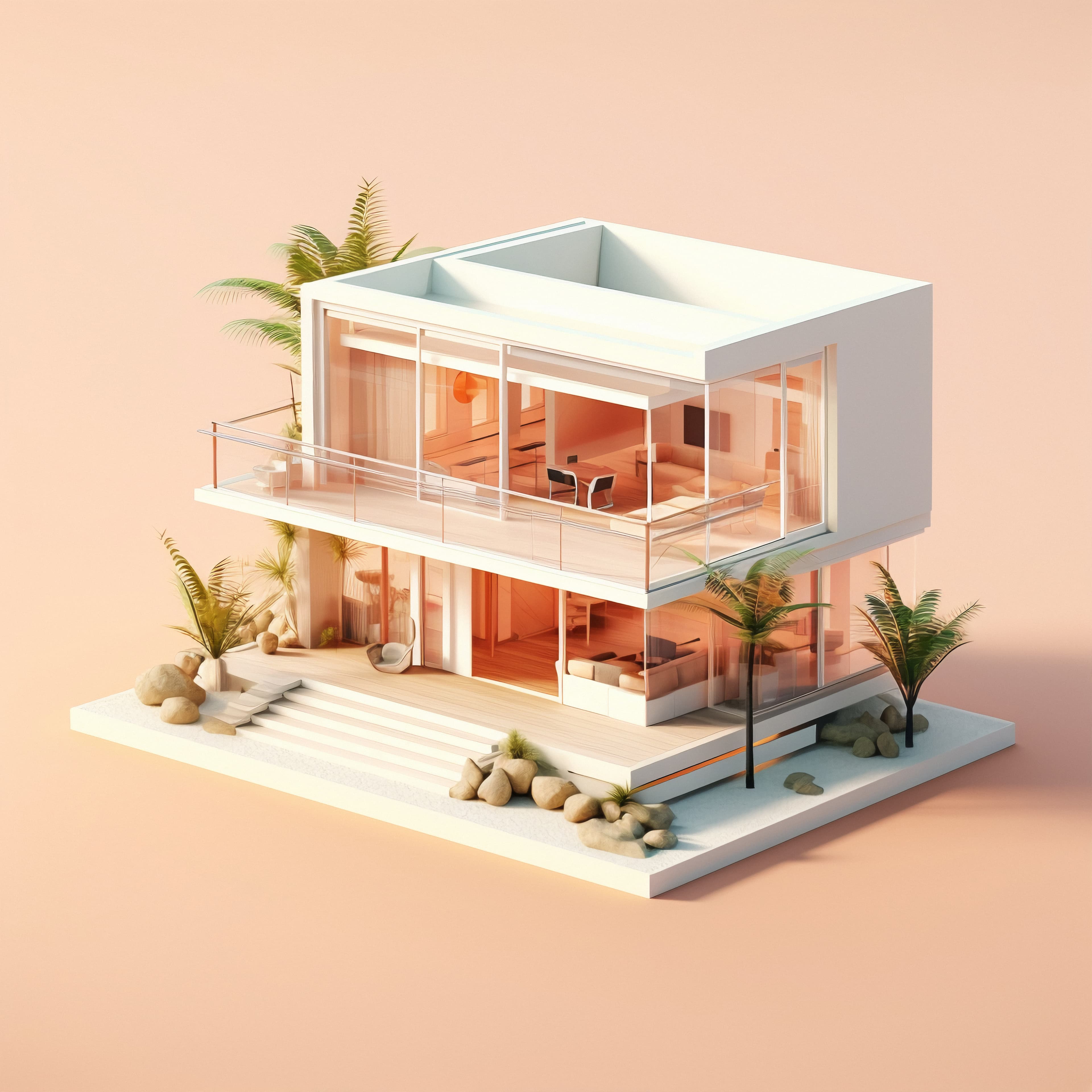 Casa moderna isometrica 3D